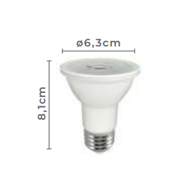 LAMPADA LED SOF IRC95 PAR20 DIMERIZÁVEL 38° 7W 2700K 220V | NORDECOR 1148