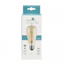 LÂMPADA LED ST64 FILAMENTO E27 2400K 4W BIVOLT | GAYA 9295 LÂMPADA LED ST64 FILAMENTO E27 2400K 4W BIVOLT | GAYA 9295