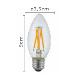 LÂMPADA LED VELA LISA FILAMENTO E14 CLEAR 2400K 4W BIVOLT | NORDECOR 1055 LÂMPADA LED VELA LISA FILAMENTO E14 CLEAR 2400K 4W BIVOLT | NORDECOR 1055