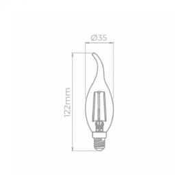 LÂMPADA VELA CHAMA VINTAGE FILAMENTO 2W 2400K 220V | STELLA STH6332/24 LÂMPADA VELA CHAMA VINTAGE FILAMENTO 2W 2400K 220V | STELLA STH6332/24