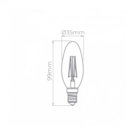 LÂMPADA VELA LISA FILAMENTO 2,5W 2700K 220V | STELLA STH20302/27 LÂMPADA VELA LISA FILAMENTO 2,5W 2700K 220V | STELLA STH20302/27