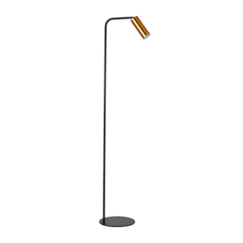 LUMINÁRIA DE CHÃO PISO KALLA  2400K 140XØ20CM METAL PRETO E DOURADO | NORDECOR 2442