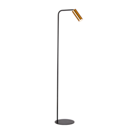 LUMINÁRIA DE CHÃO PISO KALLA  2400K 140XØ20CM METAL PRETO E DOURADO | NORDECOR 2442