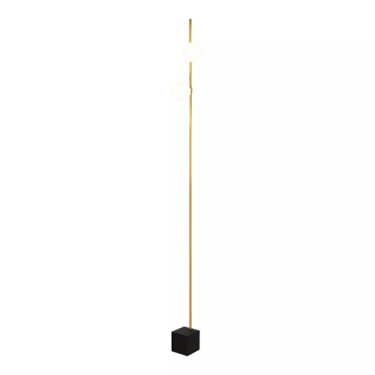 LUMINÁRIA DE CHÃO PISO KAUANY 2XG9 180XØ16CM METAL E VIDRO | TKS 3004 LUMINÁRIA DE CHÃO PISO KAUANY 2XG9 180XØ16CM METAL E VIDRO | TKS 3004