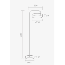 LUMINÁRIA DE CHÃO PISO LED CAKE 3000K 13W BIVOLT 155X25X33CM ALUMÍNIO | SPOTLINE 850/1 3000K