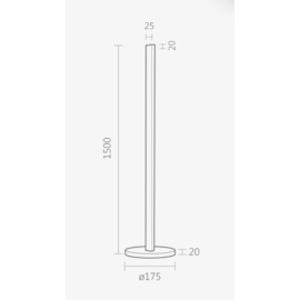 LUMINÁRIA DE CHÃO PISO LED STYLE LINEAR 22W 3000K BIVOLT 150XØ17,5CM ALUMÍNIO | SPOTLINE 844/1 3000K