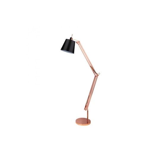 LUMINÁRIA DE CHÃO PISO SCOPE ARTICULADO Ø30x182CM METAL COBRE E PRETO | BELLA ILUMINAÇÃO HU4002A