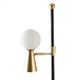 LUMINÁRIA DE CHÃO PISO TEAS 1 HALOPIN 163XØ25CM METAL E VIDRO DOURADO FOSCO E PRETO | NORDECOR 2476 LUMINÁRIA DE CHÃO PISO TEAS 1 HALOPIN 163XØ25CM METAL E VIDRO DOURADO FOSCO E PRETO | NORDECOR 2476