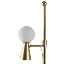 LUMINÁRIA DE CHÃO PISO TEAS 1 HALOPIN 163XØ25CM METAL E VIDRO DOURADO FOSCO | NORDECOR 2475