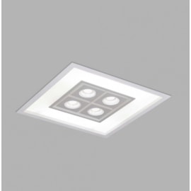LUMINÁRIA DE EMBUTIR FOCUS QUADRADO 4 DICROICA MR16 50X50CM ALUMÍNIO E ACRÍLICO | USINA 4553/50 LUMINÁRIA DE EMBUTIR FOCUS QUADRADO 4 DICROICA MR16 50X50CM ALUMÍNIO E ACRÍLICO | USINA 4553/50
