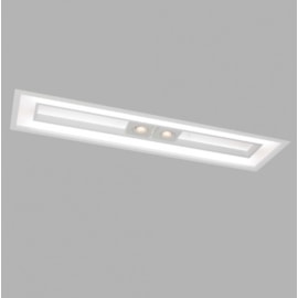 LUMINÁRIA DE EMBUTIR FOCUS RETANGULAR C/ SPOTS CENTRAL 2 DICROICA MR16 126X32,5CM ALUMÍNIO E ACRÍLICO | USINA 4554/125 LUMINÁRIA DE EMBUTIR FOCUS RETANGULAR C/ SPOTS CENTRAL 2 DICROICA MR16 126X32,5CM ALUMÍNIO E ACRÍLICO | USINA 4554/125