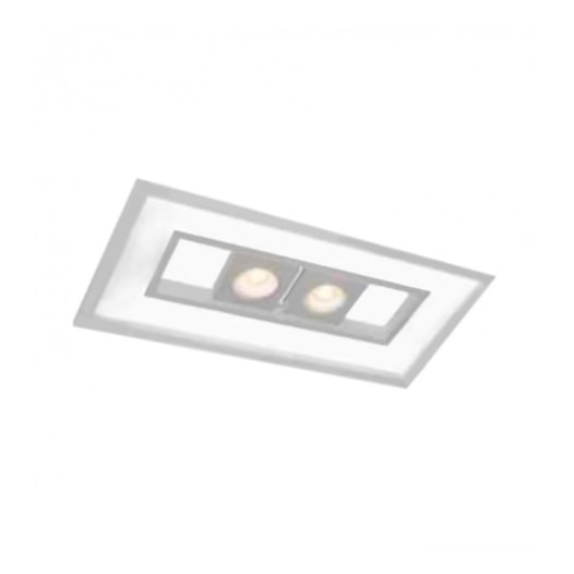 LUMINÁRIA DE EMBUTIR FOCUS RETANGULAR C/ SPOTS CENTRAL 2 DICROICA MR16 65X32,5CM ALUMÍNIO E ACRÍLICO | USINA 4554/65 LUMINÁRIA DE EMBUTIR FOCUS RETANGULAR C/ SPOTS CENTRAL 2 DICROICA MR16 65X32,5CM ALUMÍNIO E ACRÍLICO | USINA 4554/65
