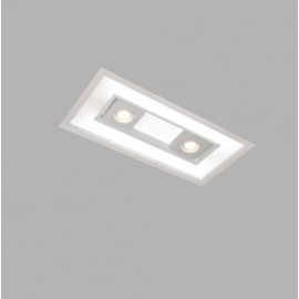 LUMINÁRIA DE EMBUTIR FOCUS RETANGULAR C/ SPOTS EXTREMOS 2 DICROICA MR16 65X32,5CM ALUMÍNIO E ACRÍLICO | USINA 4555/65 LUMINÁRIA DE EMBUTIR FOCUS RETANGULAR C/ SPOTS EXTREMOS 2 DICROICA MR16 65X32,5CM ALUMÍNIO E ACRÍLICO | USINA 4555/65