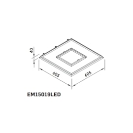 LUMINÁRIA DE EMBUTIR LED FIT 15 QUADRADO 3000K 17,6W 110V 60,5X60,5X4CM | NEWLINE EM15019LED1