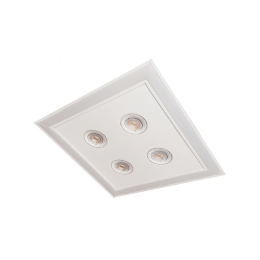 LUMINÁRIA DE EMBUTIR LED SCALA PRO QUADRADO 3000K 36,8W BIVOLT 4 DICROICA MR16 42X42CM ALUMÍNIO E ACRÍLICO | USINA 19231 LUMINÁRIA DE EMBUTIR LED SCALA PRO QUADRADO 3000K 36,8W BIVOLT 4 DICROICA MR16 42X42CM ALUMÍNIO E ACRÍLICO | USINA 19231