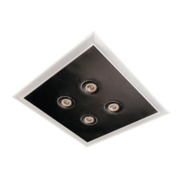 LUMINÁRIA DE EMBUTIR LED SCALA PRO QUADRADO 3000K 49,2W BIVOLT 4 AR70 62X62CM ALUMÍNIO E ACRÍLICO | USINA 19233/62LED3