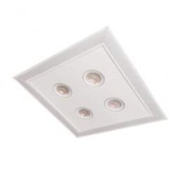 LUMINÁRIA DE EMBUTIR LED SCALA PRO QUADRADO 3000K 49,2W BIVOLT 4 AR70 62X62CM ALUMÍNIO E ACRÍLICO | USINA 19233/62LED3