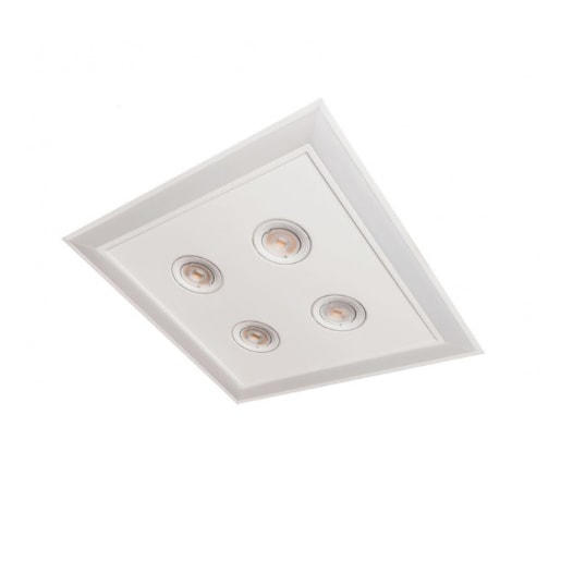 LUMINÁRIA DE EMBUTIR LED SCALA PRO QUADRADO 3000K 49,2W BIVOLT 4 AR70 62X62CM ALUMÍNIO E ACRÍLICO | USINA 19233/62LED3 LUMINÁRIA DE EMBUTIR LED SCALA PRO QUADRADO 3000K 49,2W BIVOLT 4 AR70 62X62CM ALUMÍNIO E ACRÍLICO | USINA 19233/62LED3