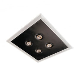 LUMINÁRIA DE EMBUTIR LED SCALA PRO QUADRADO 4000K 36,8W BIVOLT 4 AR70 62X62CM ALUMÍNIO E ACRÍLICO | USINA 19233/42LED4