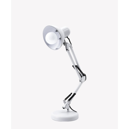 LUMINÁRIA DE MESA CLASSIC ARTICULÁVEL 15X50CM FERRO BRANCO | OPUS LED OPS 37059 LUMINÁRIA DE MESA CLASSIC ARTICULÁVEL 15X50CM FERRO BRANCO | OPUS LED OPS 37059