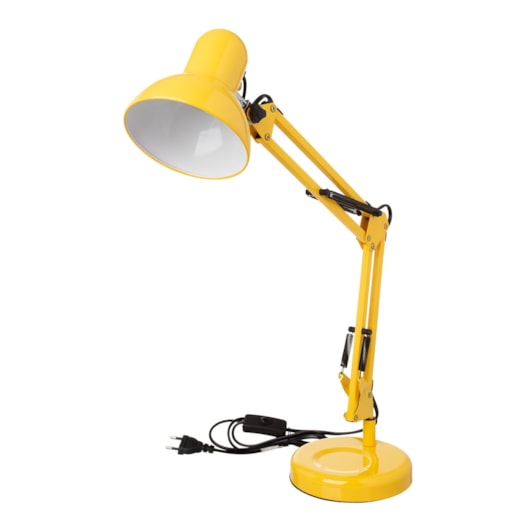 LUMINÁRIA DE MESA CLASSIC ARTICULÁVEL 1XE27 50X15CM FERRO AMARELO | OPUS LED OPS 81850 LUMINÁRIA DE MESA CLASSIC ARTICULÁVEL 1XE27 50X15CM FERRO AMARELO | OPUS LED OPS 81850