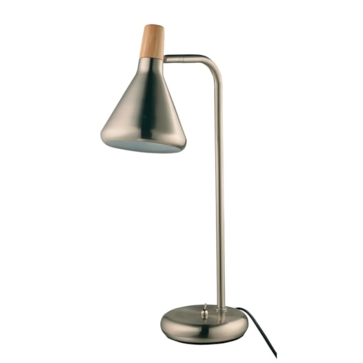 LUMINÁRIA DE MESA HORN 14X18X49CM 1XG9 METAL AÇO ESCOVADO E MADEIRA | STUDIOLUCE WHITE QLM1064-AE LUMINÁRIA DE MESA HORN 14X18X49CM 1XG9 METAL AÇO ESCOVADO E MADEIRA | STUDIOLUCE WHITE QLM1064-AE