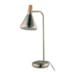 LUMINÁRIA DE MESA HORN 14X18X49CM 1XG9 METAL AÇO ESCOVADO E MADEIRA | STUDIOLUCE WHITE QLM1064-AE