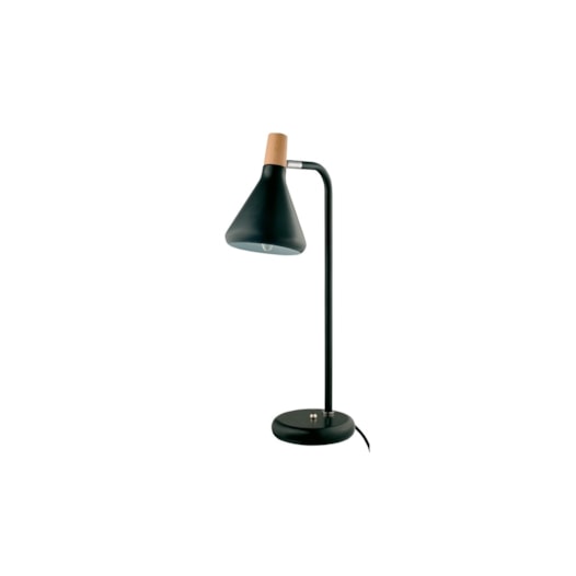 LUMINÁRIA DE MESA HORN  1XG9 14X18X49CM METAL PRETO E MADEIRA | STUDIOLUCE WHITE QLM1064-PT