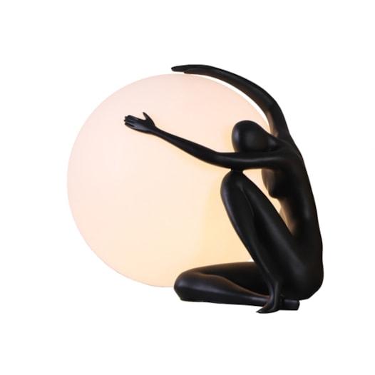 LUMINÁRIA DE MESA HUG 35X50CM METAL E VIDRO PRETO E BRANCO FOSCO | SKYLIGHT SKY-4013AB-PT LUMINÁRIA DE MESA HUG 35X50CM METAL E VIDRO PRETO E BRANCO FOSCO | SKYLIGHT SKY-4013AB-PT