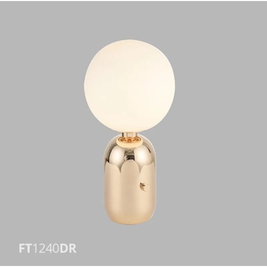 LUMINÁRIA DE MESA LATTEA 1L E14 Ø200X200X395MM DOURADO/LEITOSO | FLAVO FT1240DB LUMINÁRIA DE MESA LATTEA 1L E14 Ø200X200X395MM DOURADO/LEITOSO | FLAVO FT1240DB