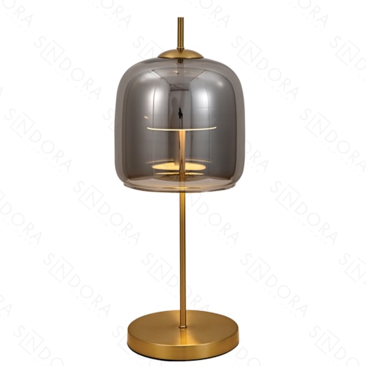 LUMINÁRIA DE MESA LED 3000K 12W BIVOLT 57XØ25CM METAL E VIDRO BRONZE E FUMÊ | SINDORA ILUMINAÇÃO DCT04022 LUMINÁRIA DE MESA LED 3000K 12W BIVOLT 57XØ25CM METAL E VIDRO BRONZE E FUMÊ | SINDORA ILUMINAÇÃO DCT04022
