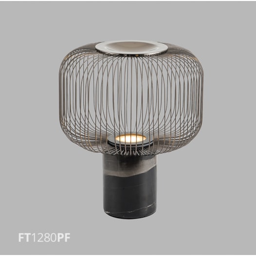 LUMINÁRIA DE MESA PIETRE 1X GU10 Ø30X35,5CM METAL PRETO E MÁRMORE | FLAVO FT1280PF LUMINÁRIA DE MESA PIETRE 1X GU10 Ø30X35,5CM METAL PRETO E MÁRMORE | FLAVO FT1280PF