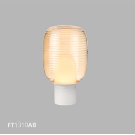 LUMINÁRIA DE MESA VETRI 1X E27 Ø22X39,5CM METAL BRANCO/VIDRO ÂMBAR | FLAVO FT1310AB LUMINÁRIA DE MESA VETRI 1X E27 Ø22X39,5CM METAL BRANCO/VIDRO ÂMBAR | FLAVO FT1310AB