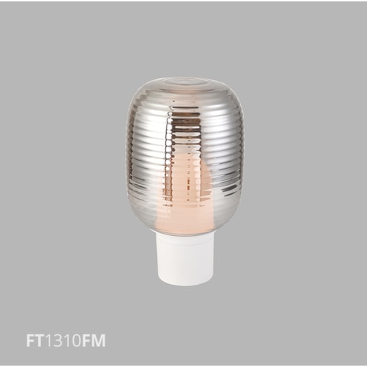 LUMINÁRIA DE MESA VETRI 1X E27 Ø22X39,5CM METAL BRANCO/VIDRO FUMÊ | FLAVO FT1310FM LUMINÁRIA DE MESA VETRI 1X E27 Ø22X39,5CM METAL BRANCO/VIDRO FUMÊ | FLAVO FT1310FM