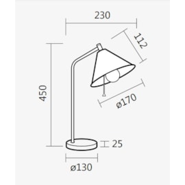 LUMINÁRIA DE MESA ZURICK 45X17X23CM ALUMÍNIO | SPOTLINE 862/1