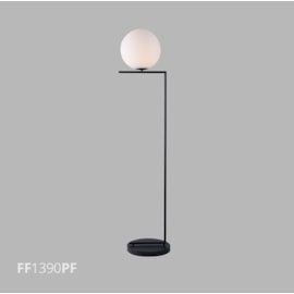 LUMINÁRIA DE PISO LATTEA 1X E27 38X163CM METAL PRETO FOSCO/VIDRO | FLAVO FF1390PF