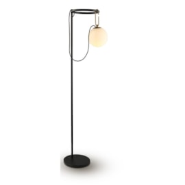 LUMINÁRIA DE PISO LED BERLOCK BIVOLT 172X40CM METAL E VIDRO BRONZE E PRETO | +LUZ LP-115/1.170BROPT