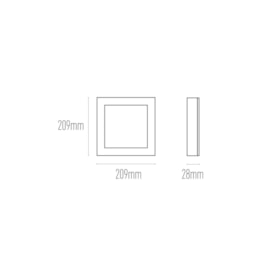 LUMINÁRIA DE SOBREPOR LED QUADRADO 18W 4000K 1350LM BIVOLT 209X209X28MM BRANCO | PIX 36505257