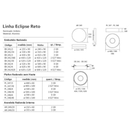 LUMINÁRIA EMBUTIR ECLIPSE | USINA 242/4