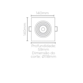 LUMINÁRIA EMBUTIR LED EASY QUADRADO PAR30 12W 3000K - BRANCO | STELLA STH7925/30 LUMINÁRIA EMBUTIR LED EASY QUADRADO PAR30 12W 3000K - BRANCO | STELLA STH7925/30