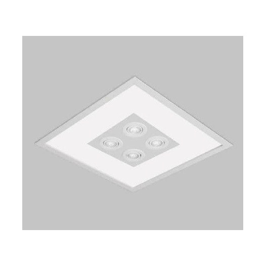 LUMINÁRIA EMBUTIR RULER QUADRADO 4L E27 + 4L PAR20 500X500X100MM | USINA 3701/51 LUMINÁRIA EMBUTIR RULER QUADRADO 4L E27 + 4L PAR20 500X500X100MM | USINA 3701/51