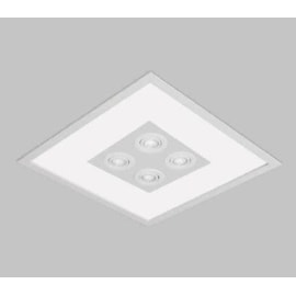 LUMINÁRIA EMBUTIR RULER QUADRADO 4L E27 + 4L PAR20 500X500X100MM | USINA 3701/51 LUMINÁRIA EMBUTIR RULER QUADRADO 4L E27 + 4L PAR20 500X500X100MM | USINA 3701/51