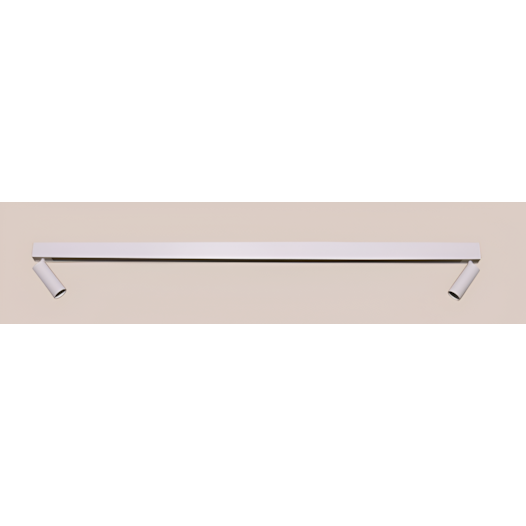 LUMINÁRIA SOBREPOR T8 COM 2 SPOTS 123X5X4CM 1X T8 2X MR11 G13/GZ10 | BELLUCE G3113