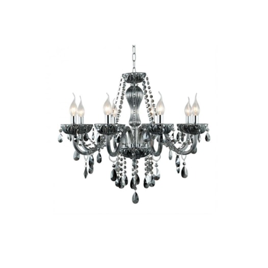 LUSTRE ANJOU 8 BRAÇOS Ø68X68CM METAL E VIDRO CROMADO E FUMÊ | BELLA ILUMINAÇÃO JF028S LUSTRE ANJOU 8 BRAÇOS Ø68X68CM METAL E VIDRO CROMADO E FUMÊ | BELLA ILUMINAÇÃO JF028S