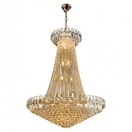 LUSTRE CRISTAL VIENNA CRISTAL E METAL PRATA TRANSPARENTE 28XE14 | HEVVY 0553 SL-6657XL/H28