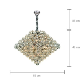 LUSTRE DIAMOND METAL E CRISTAL CROMADO 12XG9 | HEVVY 0787 SL-5691M/H12