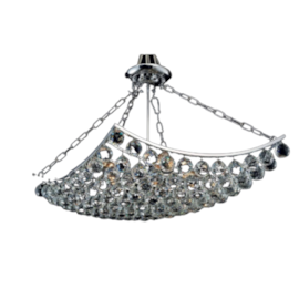 LUSTRE EZE 46X80X50CM 5XE14 CROMADO E TRANSP | BELLA ILUMINAÇÃO AQ004S LUSTRE EZE 46X80X50CM 5XE14 CROMADO E TRANSP | BELLA ILUMINAÇÃO AQ004S