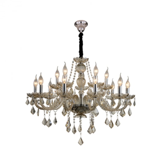 LUSTRE MARIA THEREZA METAL, CRISTAL E VIDRO CHAMPANHE 15XE14 | HEVVY 0530 SL-9840/H15 CHP