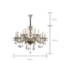 LUSTRE MARIA THEREZA METAL, CRISTAL E VIDRO CHAMPANHE 15XE14 | HEVVY 0530 SL-9840/H15 CHP