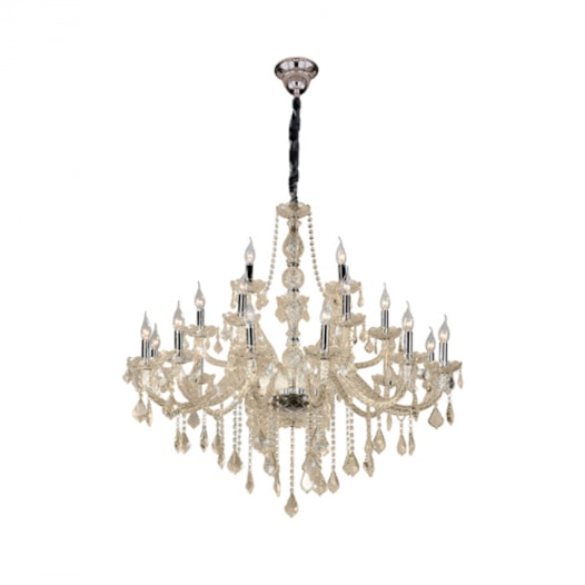 LUSTRE MARIA THEREZA METAL, CRISTAL E VIDRO CHAMPANHE 21XE14 | HEVVY 0531 SL-9840/H21 CHP